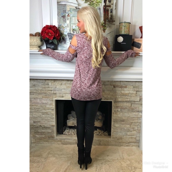 ❤️LAST 1! Oversized Marled Ladder Sleeve Top! - Picture 6 of 6